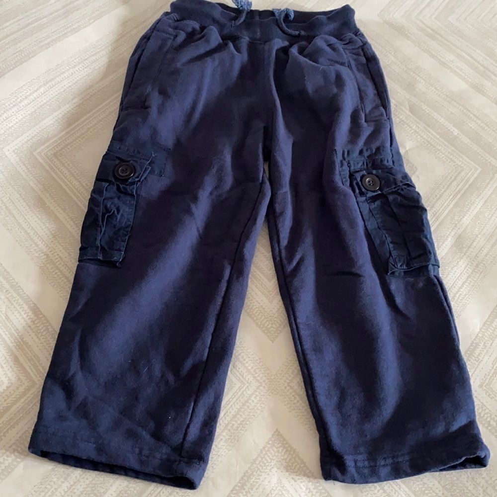 Wes & Willy Little Boys Navy Blue Cargo Sweatpants